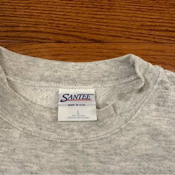 Vintage 90s Eagle Print Santee Crewneck sweatshirt adult L made in USA - Picture 3 of 3